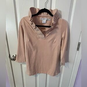NWOT Gretchen Scott Blush Pink suede top